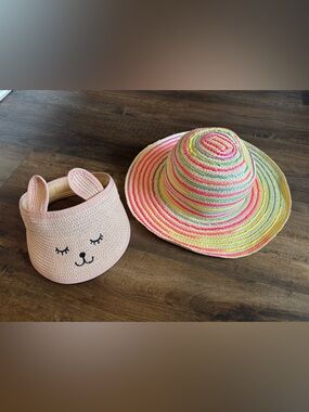 Girls summer sun hat and bunny visor